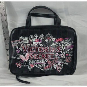 Victoria's Secret Graffiti Jetsetter Pink & Black Makeup Hanging Travel Case